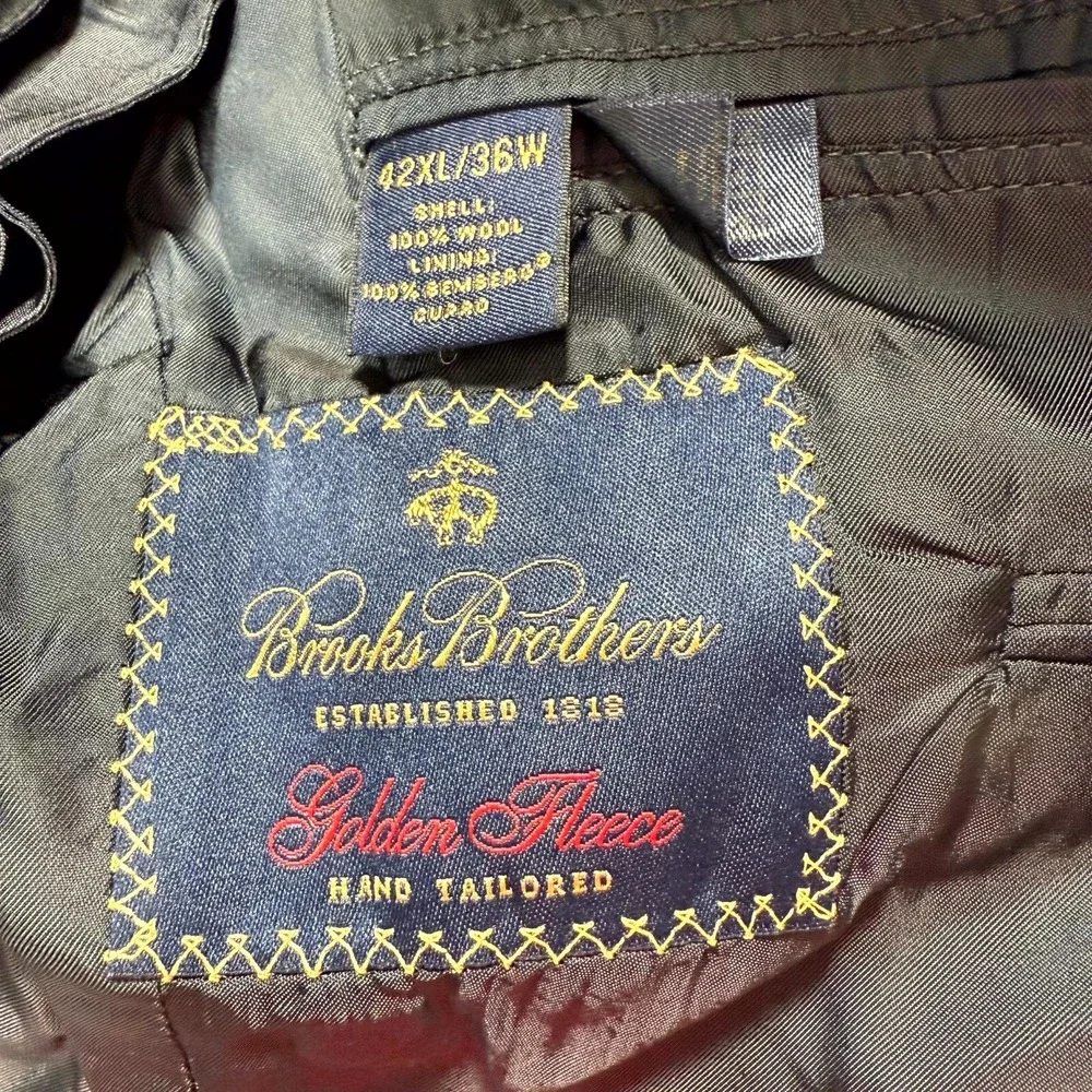 Brooks Brothers Ermenegildo Zegna Blazer Jacket Men 42 XL Gray Lined Notch Lapel